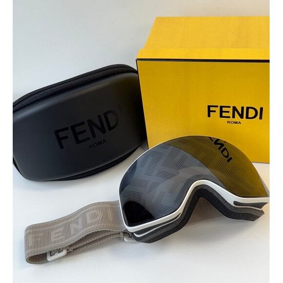 NEW Fendi FE40152U 20C Grey Ski Snowboard Goggles $730 main image 5